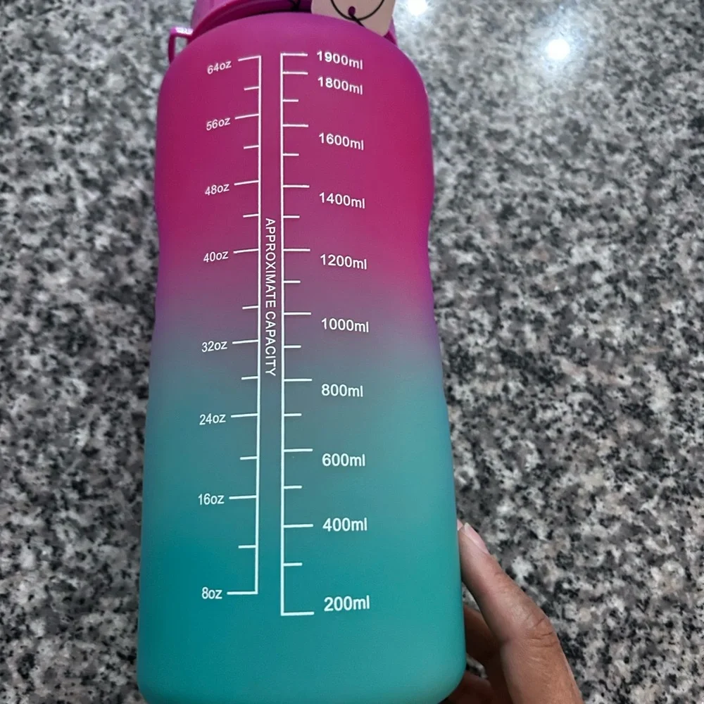 MAYIMBOTTLE • Large Pink & Aqua Bottle • - Picture 7 of 8